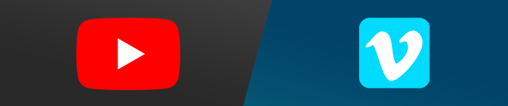 logos of youtube and vimeo